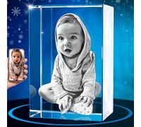 ArtPix 3D Crystal Photo, immagine 3D incisa al laser, cristallo rettangolare inciso, regali di compleanno commemorativi personalizzati per mamma, papà