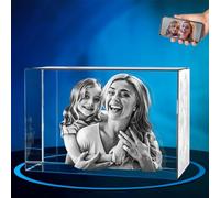 ArtPix 3D Crystal Photo, immagine 3D incisa al laser, cristallo rettangolare inciso, regali di compleanno commemorativi personalizzati per mamma, papà