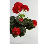 artplants.de Geranio Artificiale Tessile MIA, Rosso, 35cm, Ø 30cm