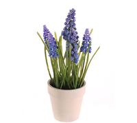 artplants.de Giacinto Artificiale Arabella Vaso Decorativo, Lilla-Blu, 25cm, Ø2-3cm - Giacinto Finto - Pianta Finta