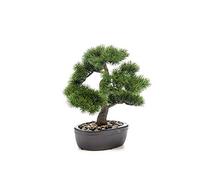 artplants.de Pino Bonsai di plastica GALDOS in Ciotola, 30cm - Bonsai Artificiale/Pianta da Ufficio