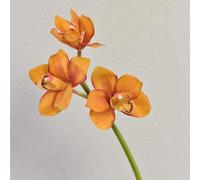 artplants.de Ramo Artificiale di Orchidea cymbidium Seraphina, 45cm | Arancione-Giallo - Orchidea Decorativa - Ramo Finto