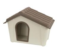 Cuccia per cani piccoli in resina 57x39x42 cm beige/tortora per esterno interno