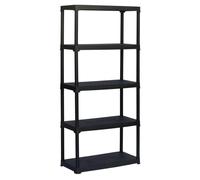 Art Plast Scaffale T80/5 in polipropilene 5 ripiani 80x40x175,5 cm Nero