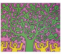 ArtPlaza AS10207 Pannello Decorativo, Albero della Vita-(Haring), Legno, Multicolore, 60 x 1.8 x 50 cm