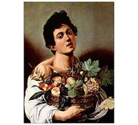 ArtPlaza Caravaggio Boy with Fruit Basket Pannello Decorativo, Legno, Multicolore, 60x80 cm