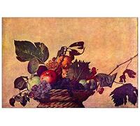 ArtPlaza Caravaggio The Fruit Basket Pannello Decorativo, Legno, Multicolore, 90x60 cm