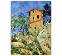 ArtPlaza Cezanne Paul House with Walls Pannello Decorativo, Legno, Multicolore, 90x120 cm