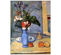 ArtPlaza Cezanne Paul Still Life with Blue Vase Pannello Decorativo, Legno, Multicolore, 90x120 cm