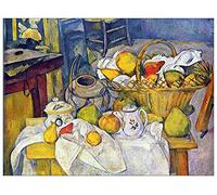ArtPlaza Cezanne Paul-Still Life with Fruit Basket Pannello Decorativo, Legno MDF, Multicolore, 120 x 90 cm