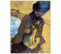 ArtPlaza Degas Edgar Mary Cassatt with Her Dog Pannello Decorativo, Legno, Multicolore, 60x80 cm