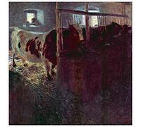 ArtPlaza Klimt Gustav Cows in Stall Pannello Decorativo, Legno, Multicolore, 70x70 cm