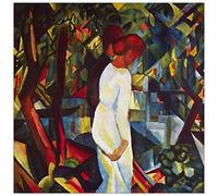 ArtPlaza Macke August-Couple in The Forest Pannello Decorativo, Legno MDF, Multicolore, 100 x 100 cm