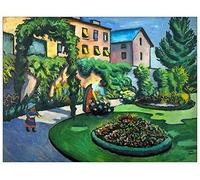 ArtPlaza Macke August Garden Image Pannello Decorativo, Legno, Multicolore, 80x60 cm