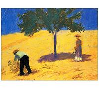 ArtPlaza Macke August-Tree in Cornfeld Pannello Decorativo, Legno MDF, Multicolore, 80 x 60 cm