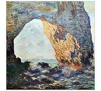 ArtPlaza Monet Claude The Rocky Cliffs of Eìtretat (La Porte Man) i Pannello Decorativo, Legno, Multicolore, 50x50 cm