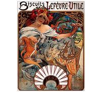 ArtPlaza Mucha Alphonse-Buscuits, Lefevre-Utile Pannello Decorativo, Legno MDF, Multicolore, 90 x 120 cm