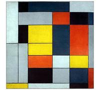 ArtPlaza Piet Mondrian 21 Artworks Pannello Decorativo, Legno, Multicolore, 50x50 cm