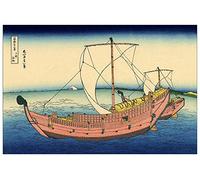 ArtPlaza TW90152 Hokusai Katsushika The Kazusa sea route Decorative Panel, Wood MDF, Multicolour, 135x90 Cm
