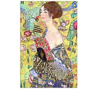 ArtPlaza TW90377 Klimt Gustav Lady with fan Decorative Panel, Wood MDF, Multicolour, 60x90 Cm