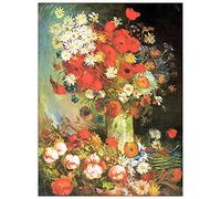 ArtPlaza TW91323 Van Gogh Vincent Vase with cornflowers and poppies, peonies and chrysanthemums Decorative Panel, Wood MDF, Multicolour, 90x120 Cm