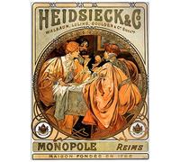 ArtPlaza TW91546 Mucha Alphonse Piper Heidseicke Decorative Panel, Wood MDF, Multicolour, 60x80 Cm