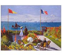 ArtPlaza TW91707 Monet Claude Garden at Sainte Adresse Decorative Panel, Wood MDF, Multicolour, 120x90 Cm