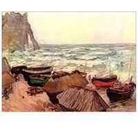 ArtPlaza TW91735 Monet Claude Durchbrochener rock at Etretat Decorative Panel, Wood MDF, Multicolour, 120x90 Cm