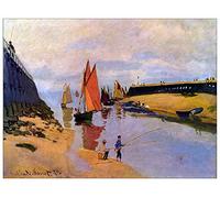 ArtPlaza TW91885 Monet Claude Port of Trouville Decorative Panel, Wood MDF, Multicolour, 120x90 Cm