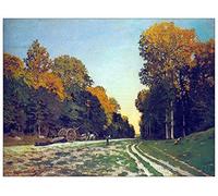 ArtPlaza TW91980 Monet Claude The road from Chailly to Fontainebleau Decorative Panel, Wood MDF, Multicolour, 80x60 Cm