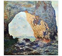 ArtPlaza TW91983 Monet Claude The rocky cliffs of Étretat (La Porte man) I Decorative Panel, Wood MDF, Multicolour, 50x50 Cm