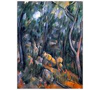 ArtPlaza TW92099 Cezanne Paul Forest caves in the cliffs above the ChaÌ?teau Noir Decorative Panel, Wood MDF, Multicolour, 90x120 Cm
