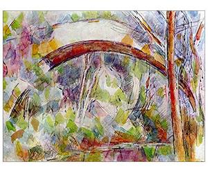 ArtPlaza TW92155 Cezanne Paul River at the Bridge of Three Sources Decorative Panel, Wood MDF, Multicolour, 120x90 Cm