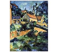 ArtPlaza TW92157 Cezanne Paul Road curve in Montgeroult Decorative Panel, Wood MDF, Multicolour, 90x120 Cm