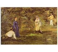 ArtPlaza TW92228 Manet Édouard Croquet Party Decorative Panel, Wood MDF, Multicolour, 90x60 Cm