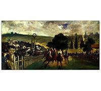 ArtPlaza TW92247 Manet Édouard Race at Longchamp Decorative Panel, Wood MDF, Multicolour, 140x70 Cm