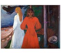 ArtPlaza TW92289 Munch Edvard Red and White Decorative Panel, Wood MDF, Multicolour, 120x90 Cm