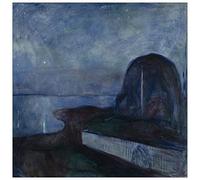 ArtPlaza TW92305 Munch Edvard Starry Night Decorative Panel, Wood MDF, Multicolour, 50x50 Cm