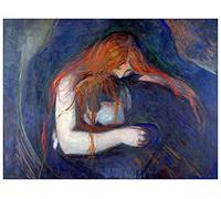 ArtPlaza TW92321 Munch Edvard Vampire Decorative Panel, Wood MDF, Multicolour, 120x90 Cm