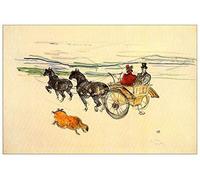 ArtPlaza TW92603 Toulouse-Lautrec Carriage Decorative Panel, Wood MDF, Multicolour, 135x90 Cm