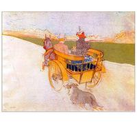 ArtPlaza TW92605 Toulouse-Lautrec Carriage with Dog Decorative Panel, Wood MDF, Multicolour, 120x90 Cm