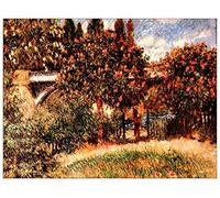 ArtPlaza TW92781 Renoir Pierre-Auguste Railway bridge of Chatou Decorative Panel, Wood MDF, Multicolour, 80x60 Cm