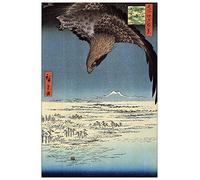 ArtPlaza TW92873 Hiroshige Utagawa Eagle over the lowlands near Susaki Decorative Panel, Wood MDF, Multicolour, 60x90 Cm