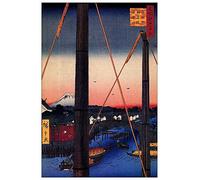ArtPlaza TW92917 Hiroshige Utagawa Inari Bridge and Minato Shrine Decorative Panel, Wood MDF, Multicolour, 60x90 Cm