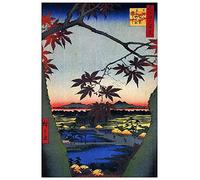 ArtPlaza TW92926 Hiroshige Utagawa Maple Trees at Mama Decorative Panel, Wood MDF, Multicolour, 60x90 Cm