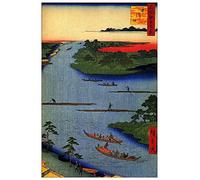 ArtPlaza TW92935 Hiroshige Utagawa Nakagawa River Mouth Decorative Panel, Wood MDF, Multicolour, 60x90 Cm