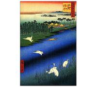ArtPlaza TW92951 Hiroshige Utagawa Sakasai Ferry Decorative Panel, Wood MDF, Multicolour, 60x90 Cm