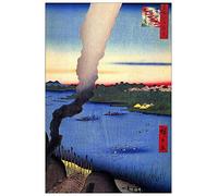 ArtPlaza TW92971 Hiroshige Utagawa Tile Kilns Decorative Panel, Wood MDF, Multicolour, 60x90 Cm