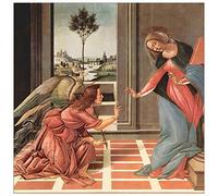 ArtPlaza TW93254 Botticelli Sandro Annunciation Decorative Panel, Wood MDF, Multicolour, 70x70 Cm