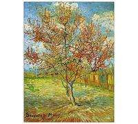 ArtPlaza Van Gogh Vincent-Pink Peach Tree in Blossom Reminiscence of Mauve Pannello Decorativo, Legno MDF, Multicolore, 90 x 120 cm